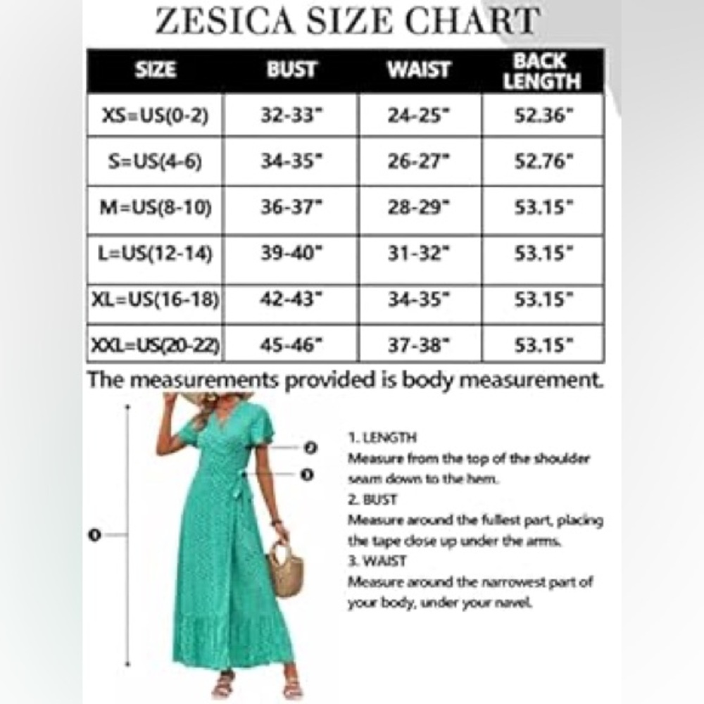 Zesica | Rayon Floral Wrap Maxi Dress in Green Size L Large - Picture 11 of 12